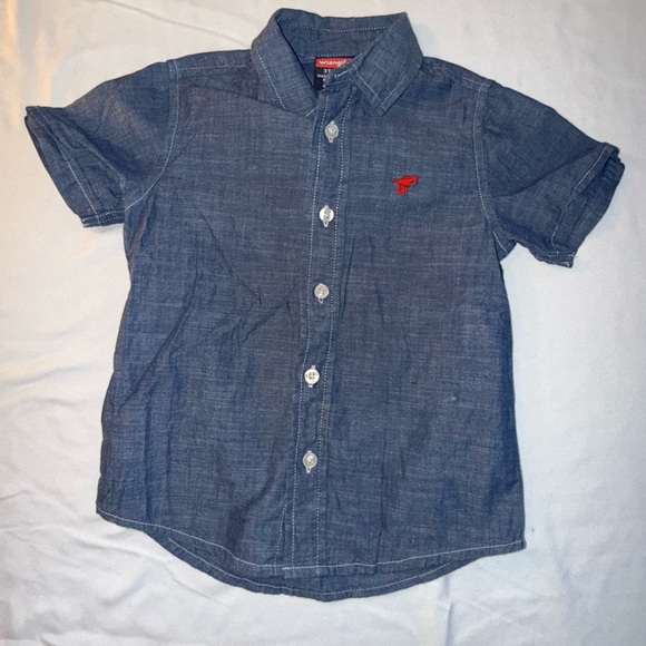 Wrangler Kids Denim Color, Cotton, Blue Button-Down Shirt, 3T - Picture 1 of 5